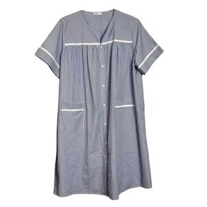 XXL Ekouaer Striped Short Sleeve Nightgown‎ Blue White Shirt Dress XXL (3047)